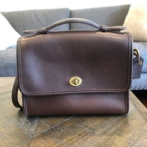 COACH Vintage Brown Leather Court Crossbody Bag